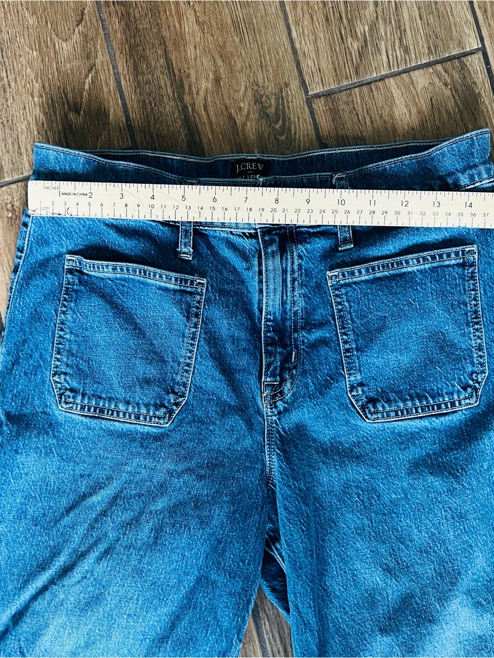 J.Crew Full Length Wide Leg Jeans Size 30P Petite High Rise Dark Wash - Picture 8 of 8